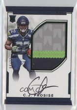 2016 Panini National Treasures RPS Rookie Emerald 4/22 CJ Prosise Patch Auto 0a3