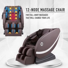 Shiatsu Electric Massage Chair Full Body Massager w Bluetooth Speakers & Heat
