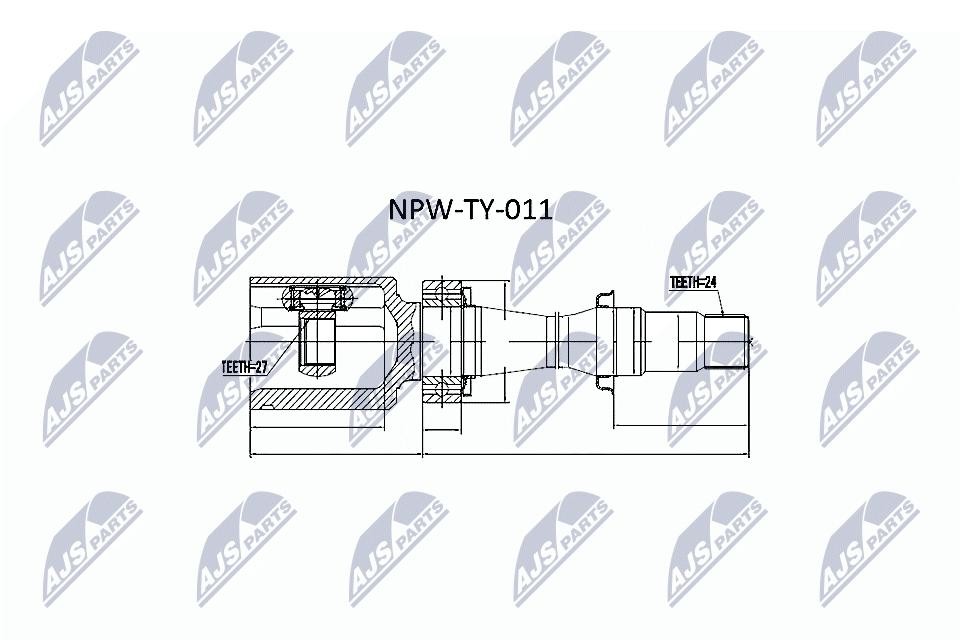 NTY CV Joint Drive Shaft Kit NPW-TY-011 for Toyota 86mm 40mm