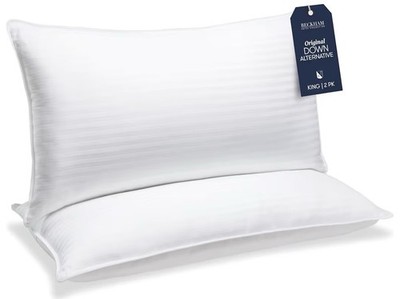 Beckham Hotel Collection Bed Pillows King Size Set of 2 - Down Alternative  