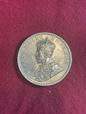 India 1911 One Rupee  Pig  Silver Coin