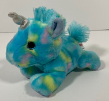 Aurora Blue Tie Dye Jellyroll Unicorn 8" Plush Stuffed Animal