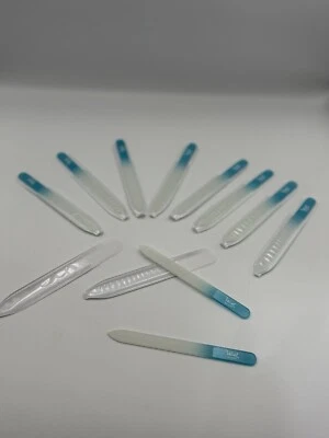 10 Crystal Glass Nail File Double Sided Manicure Pedicure Scholl Velvet Smooth