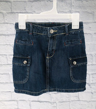 Gymboree Girls' Dark Wash Adjustable Waist Denim Mini A-Line Skort Size 7
