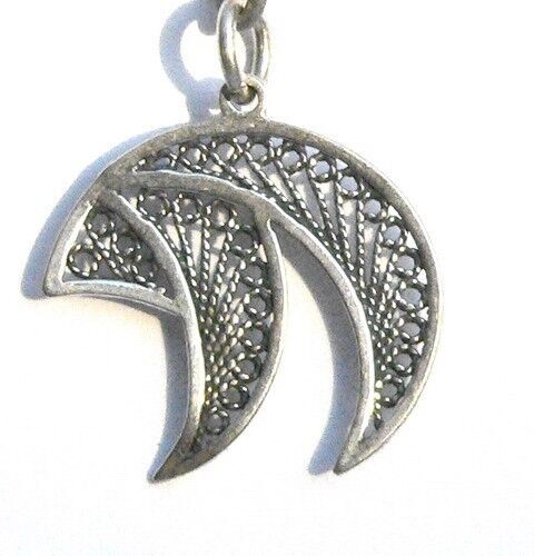 Grand Pendentif "Chai" (חי) En Argent 925 Filigrane - Style Juif Ancien D'Israël - Neuf Avec étiquettes