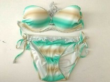 Victoria  s Secret Padded Bandeau Bikini SWIMSUIT Set 34C ,M Multicolor