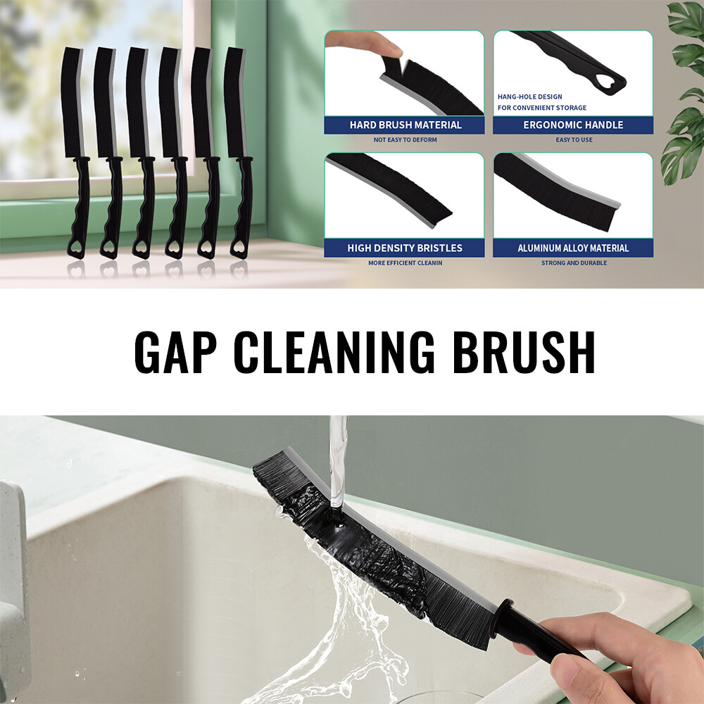 4x Hard Bristle Recess Crevice Cleaning Brush Household Tool Gap