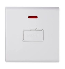 Deta 8646WHW Slimline Screwless 13A Unswitched Spur with Neon