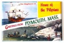 Greetings from Plymouth Massachusetts FRIDGE MAGNET travel souvenir "style B"