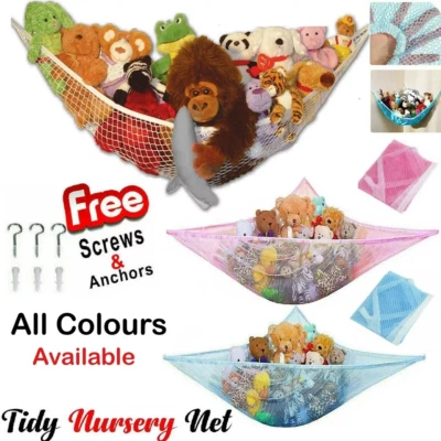 Mesh Net Cuddly Large Soft Toy Hammock Storage Teddy Bear Baby Bedroom Nursery