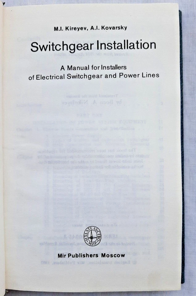 Switchgear Installation by M. I. Kireyev & A. I. Kovarsky, Mir Publishers, 1988 - Image 2 of 4