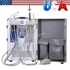 Dental Portable Mobile Delivery Unit Cart+Air Compressor+Scaler+Curing Light USA