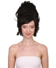 Colonial Lady 18th Century Curly Wig Black Historical Halloween Wig HW-3479