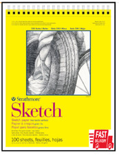 Strathmore 300 Series Sketch Pad, 11x14, Wire Bound Sketch Paper, 100 Sheets