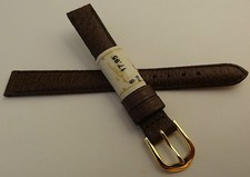 New Ladies ZRC Made in France Brown Pigskin 12mm Watch Band Gold Tone Buckle