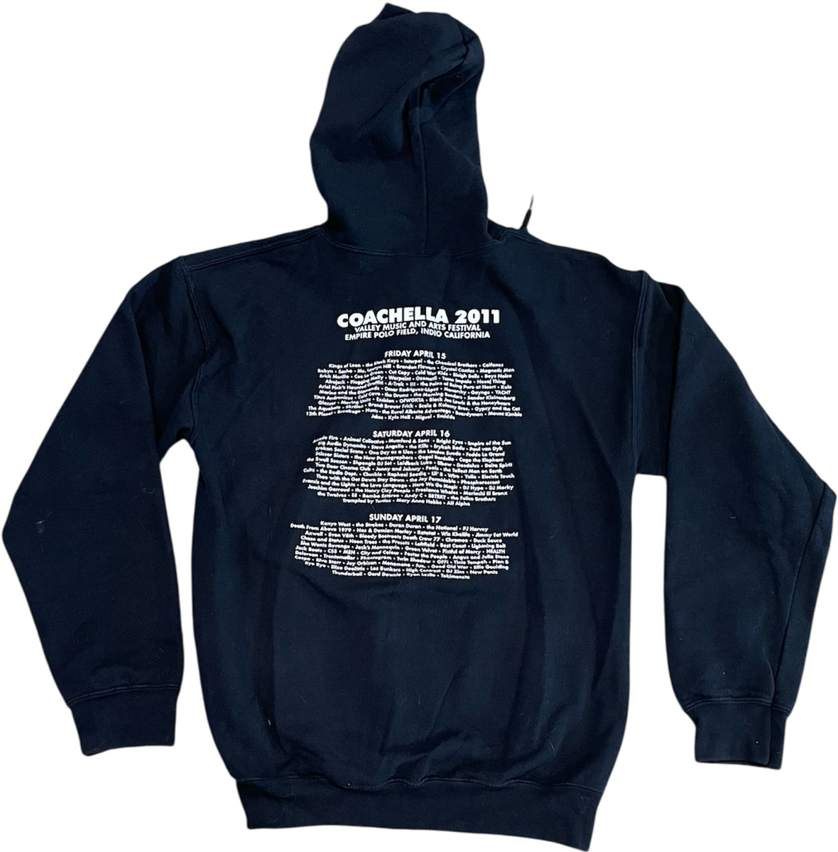 Coachella 2011 Hoodie Unisex - Small - Kings of Leon, Arcade Fire, Kanye View 2