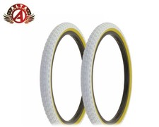 2 Alta BICYCLE WIRE BEAD 20 X 1.75 BMX DURABLE TIRES WHITE/GUM COMP III TREAD.