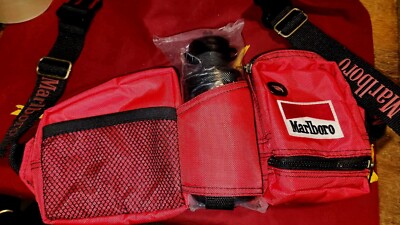 Vintage Marlboro Fanny Pack  Red Utility Pack Water Bottle Holder New W/O Tags