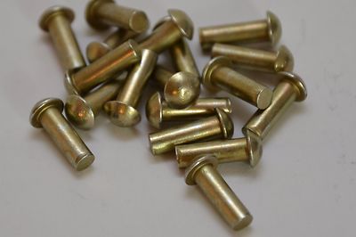 10x MIL Halbrundniete / Niete von Mauser-Werke Typ Uni 748, Ø4 x 12 mm, DIN660