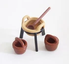 PLAYMOBIL (E326) INDIANS - Cauldron on Feet - Ladle & Vintage Basket Lot