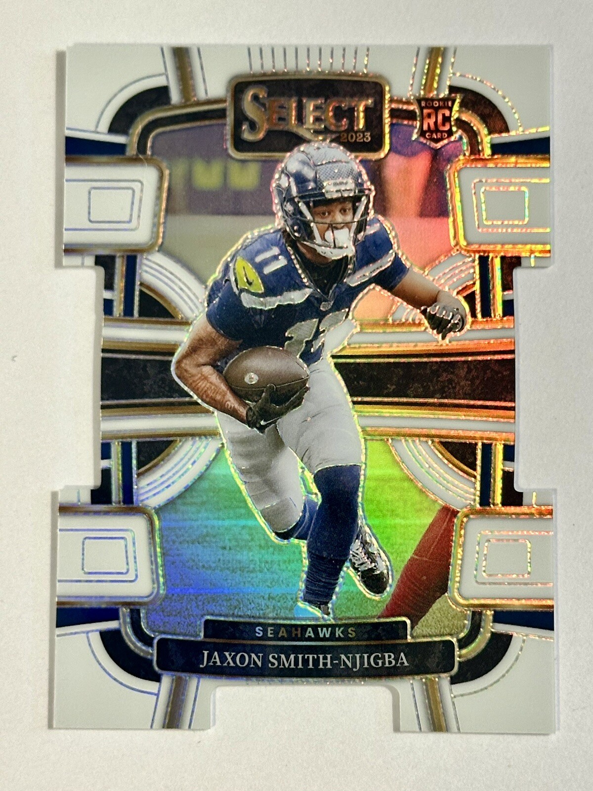 2023 Select Concourse Jaxon Smith-Njigba White Prizm Die Cut Prizm RC /199