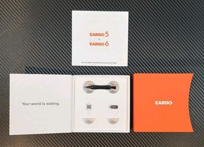 Eargo 5 Left Hearing Replacememt Device with Medium & Large Closed Petal  & Clea