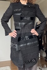 Junya Watanabe COMME DES GARCONS Mesh Hem Patchwork Peplum Sheer Sleeves Coat S