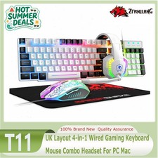 ZIYOULANG T11 UK Layout 4-in-1 Wired Gaming Keyboard Mouse Combo Headset For PC