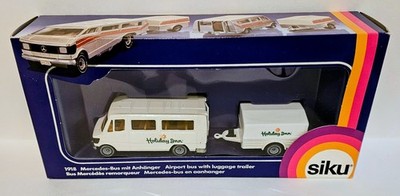 1986 Siku #1918 Holiday Inn Mercedes Bus & Trailer Die Cast Set From Germany