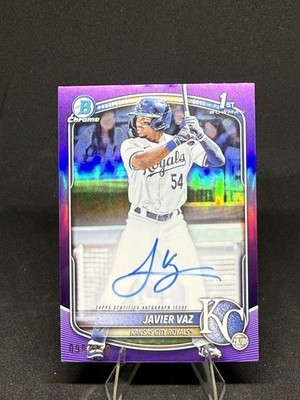 Javier Vaz 2025 Bowman - Chrome Prospect Autographs CPA-JVA TRUE PURPLE /250