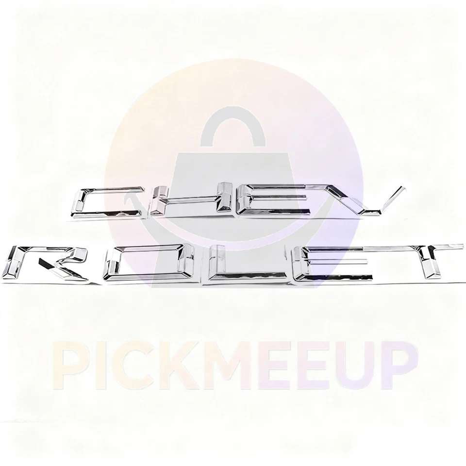 2019-2025 For Chevrolet Silverado 1500 Glossy Chrome Tailgate Letters 3D Emblems - Изображение 3 из 4