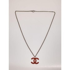 Autentico CHANEL Coco Mark Catena Collana Accessorio Gioielli Ciondolo Francia