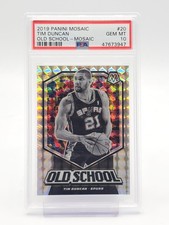 TIM DUNCAN 2019-20 PANINI MOSAIC OLD SCHOOL #20 SPURS PSA 10 Q5943