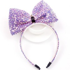 Sequin Mouse Ears Headbands with Bow for Girls Women Party Decoration