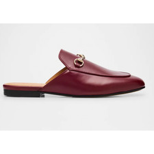 Gucci Princetown Leather Mule Horsebit Burgundy Red Size 36 New in Box