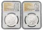 2024 P Morgan Silver Dollar and Peace Silver Dollar NGC MS 70, FDOI 2 Coin Set