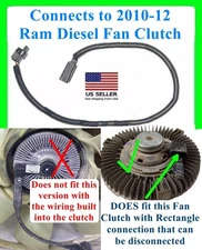 fits Ram 2010-12 2500 3500 6.7L Diesel Fan Clutch Wiring Harness Connector Plug