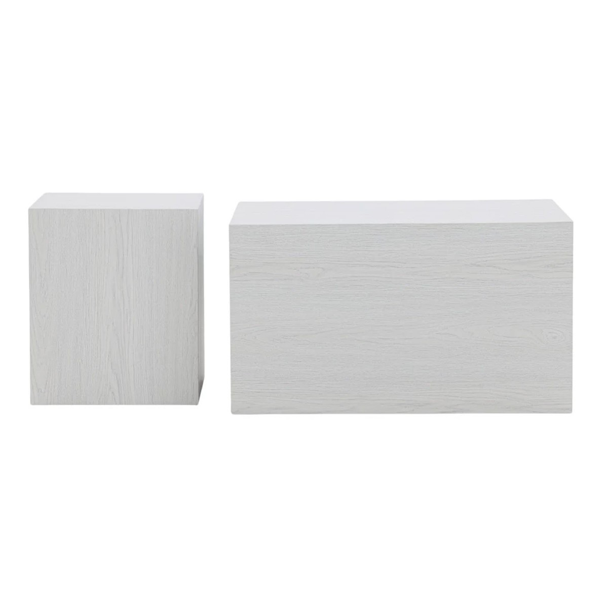 Tables basses effet bois York 80cm blanc finition haut de gamme