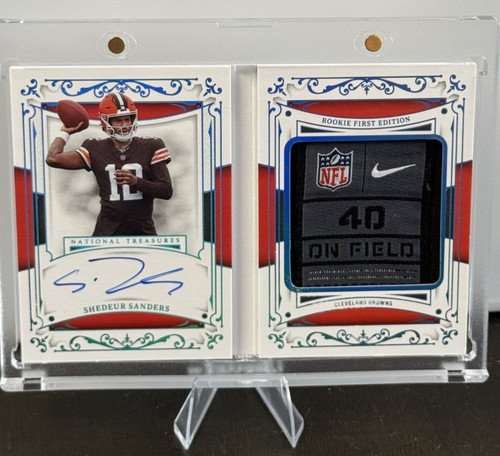 2025 National Treasures Shedeur Sanders Rookie Laundry Tag Signatures 1/1 Browns