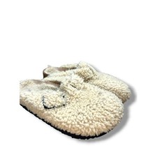 Birkenstock Pappillio Boston Big Buckle Flex Platform Teddy Eggshell Size 10