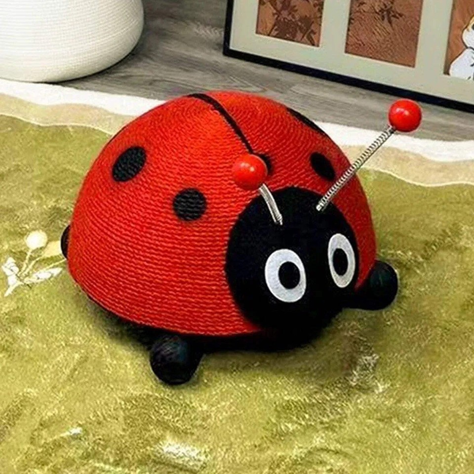 Sisal Cat Scratching Board Toy Ladybug Design Wear Resistant Cat ...
