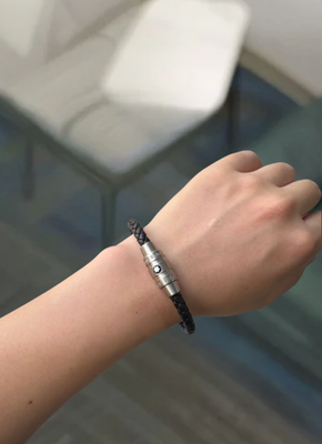 Montblanc Meisterstück Men's Bracelet Leather Silver Steel 21cm