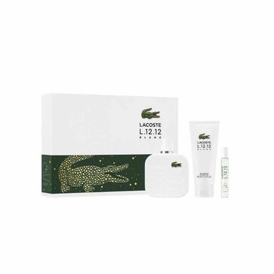 Lacoste L.12.12 Blanc Men Eau De Toilette Spray 100ml Set 3 Stück