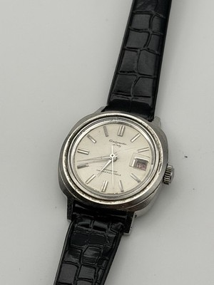 Seiko Seikomatic Lady 21J Automatic 25mm Silver Dial Black Leather Date
