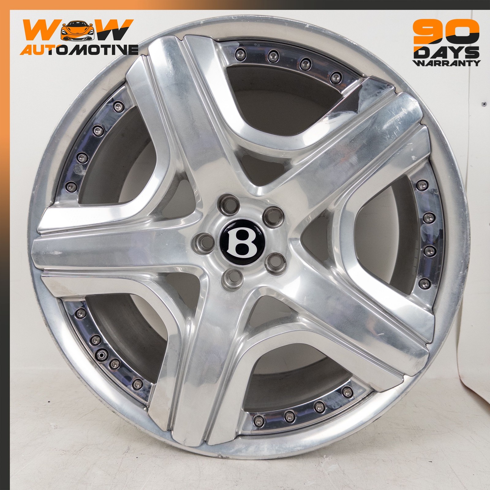 06-19 BENTLEY CONTINENTAL FLYING SPUR 9.5 X 21 21" WHEEL RIM 3W0601025CT 4 OEM