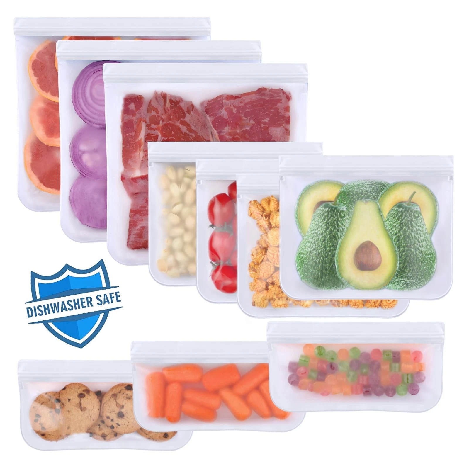 10 Pack Dishwasher Safe Reusable Bags, Leakproof Reusable Freezer Bags, BPA F...
Opens in a new wind