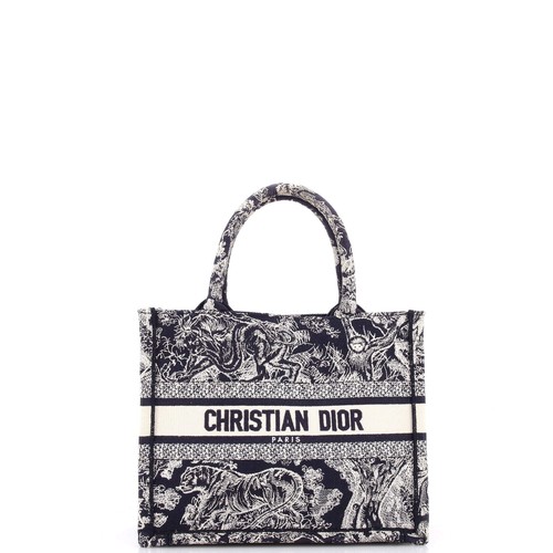 Christian Dior Book Tote Embroidered Canvas Small