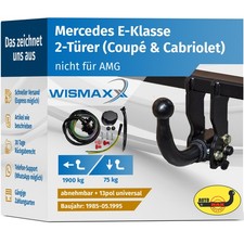 ANHÄNGERKUPPLUNG abnehmbar für MB E-Klasse C124/A124 85-95 +13polig ESatz ABE