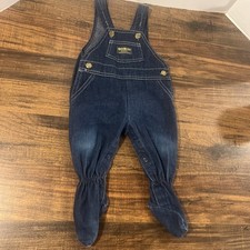 vintage OshKosh B'gosh footed denim overalls 3-6 Months