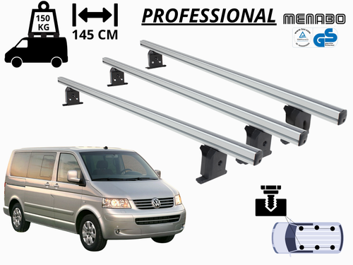 Barres De Toit Pour Volkswagen Caravelle T5 (2003-2015) - Longueur 267 Cm - Charge 75 Kg - Neuf